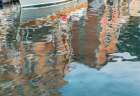 France, Provence. Villefranche-sur-Mer, harbor reflections Art Print